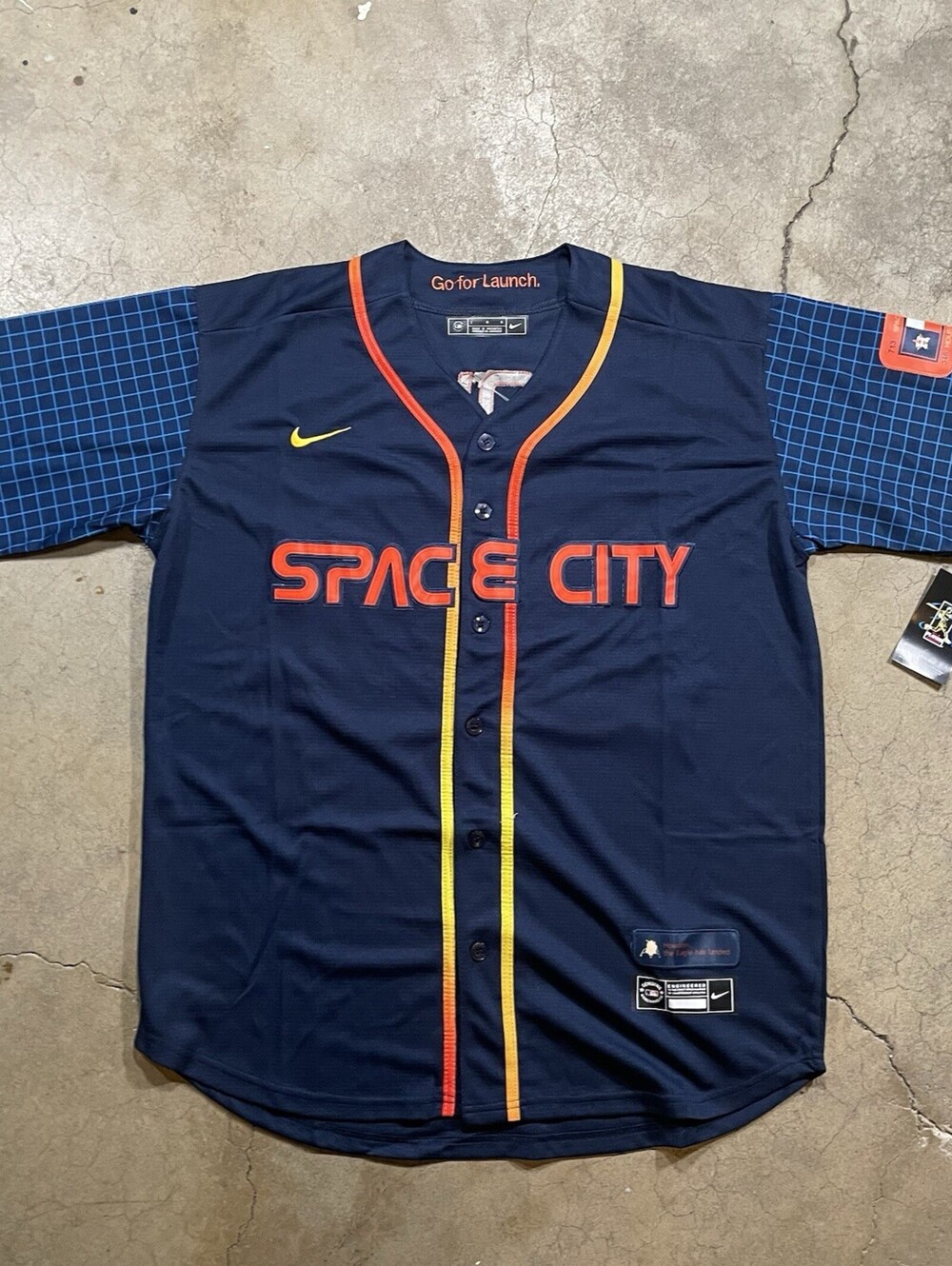 Houston Astros Space City Hunter Brown #58 Jersey Stitched Blue Men's Large